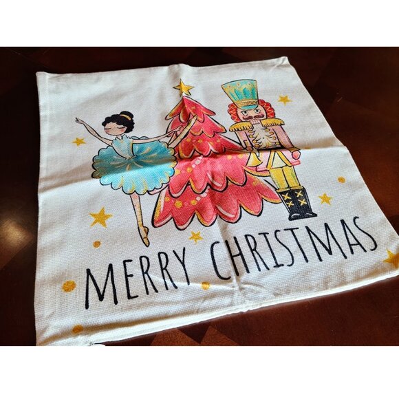 Christmas Pillow Covers Nutcracker Decoration Accent Holiday Xmas Decor Blue 4pc - Picture 5 of 13